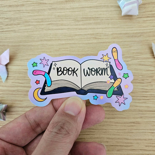 Gummy Worm Book Worm Vinyl Sticker