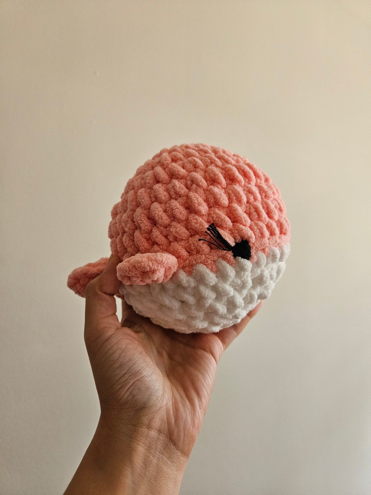 Baby Pink Whale Amigurumi Plush