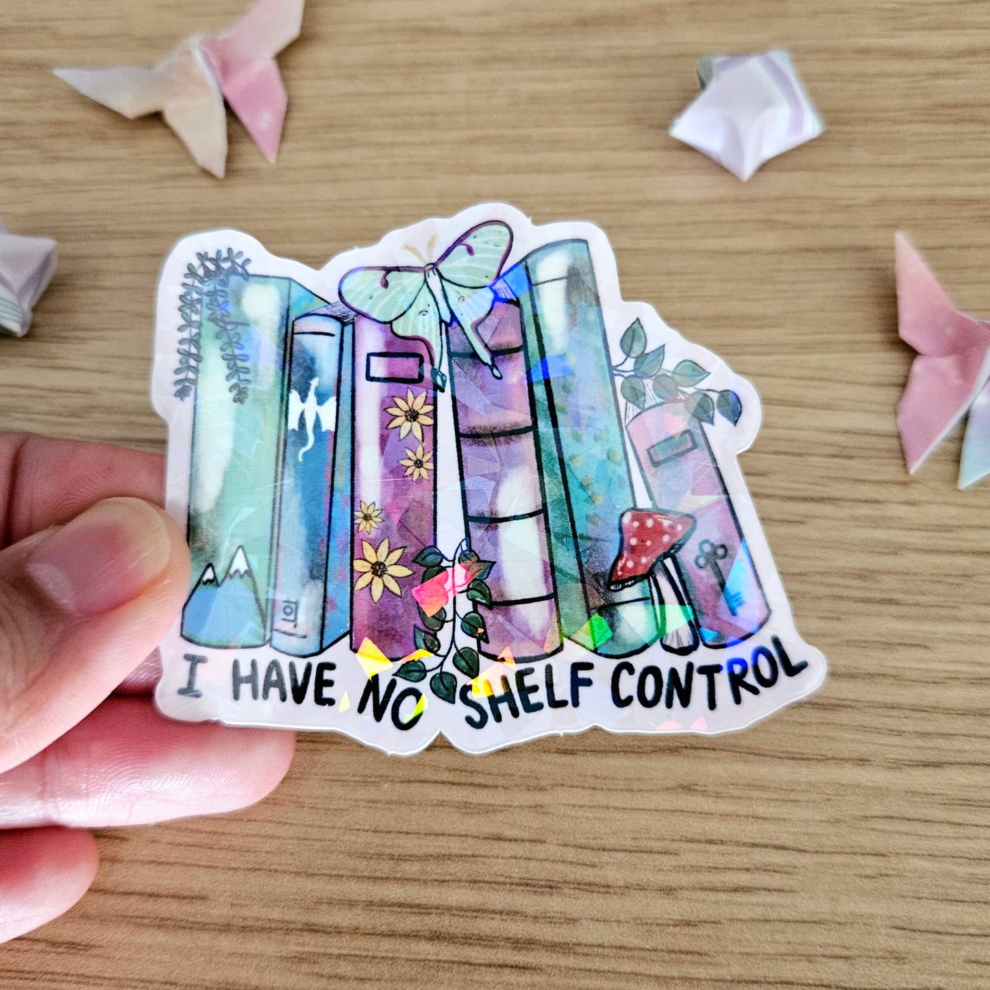 I Have No Shelf Control Holo Vinyl Sticker