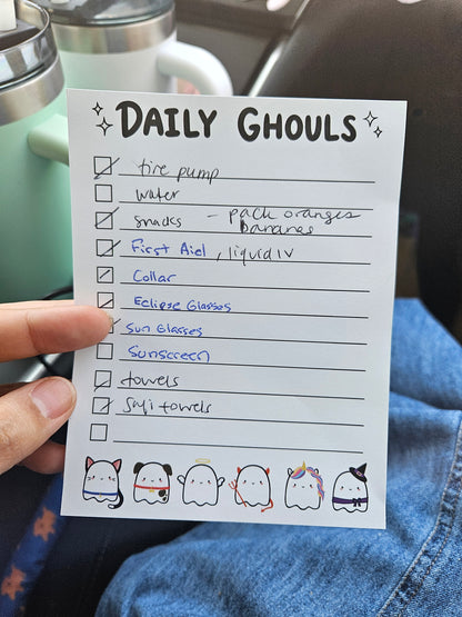 Daily Ghouls Checklist Notepad