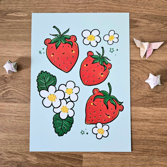 Strawbearies Art Print(5x7")