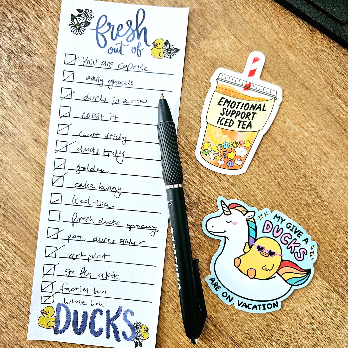 Fresh Out Of Ducks Checklist Notepad
