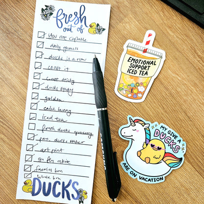 Fresh Out Of Ducks Checklist Notepad