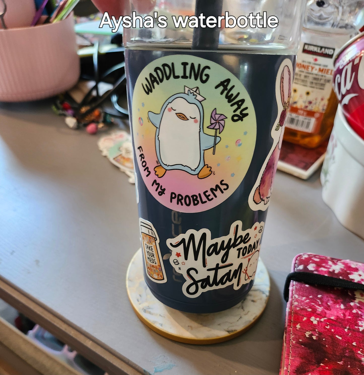 Waddling Away From My Problems Vinyl Sticker