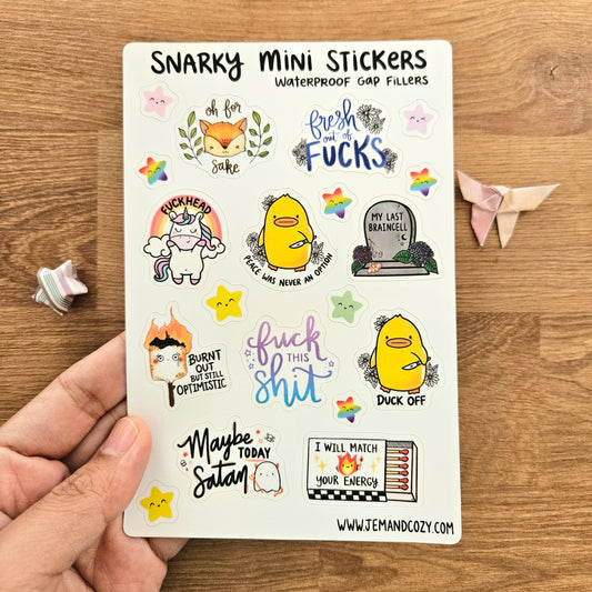 Snarky Mini Stickers Vinyl Sticker Sheet (4x6")