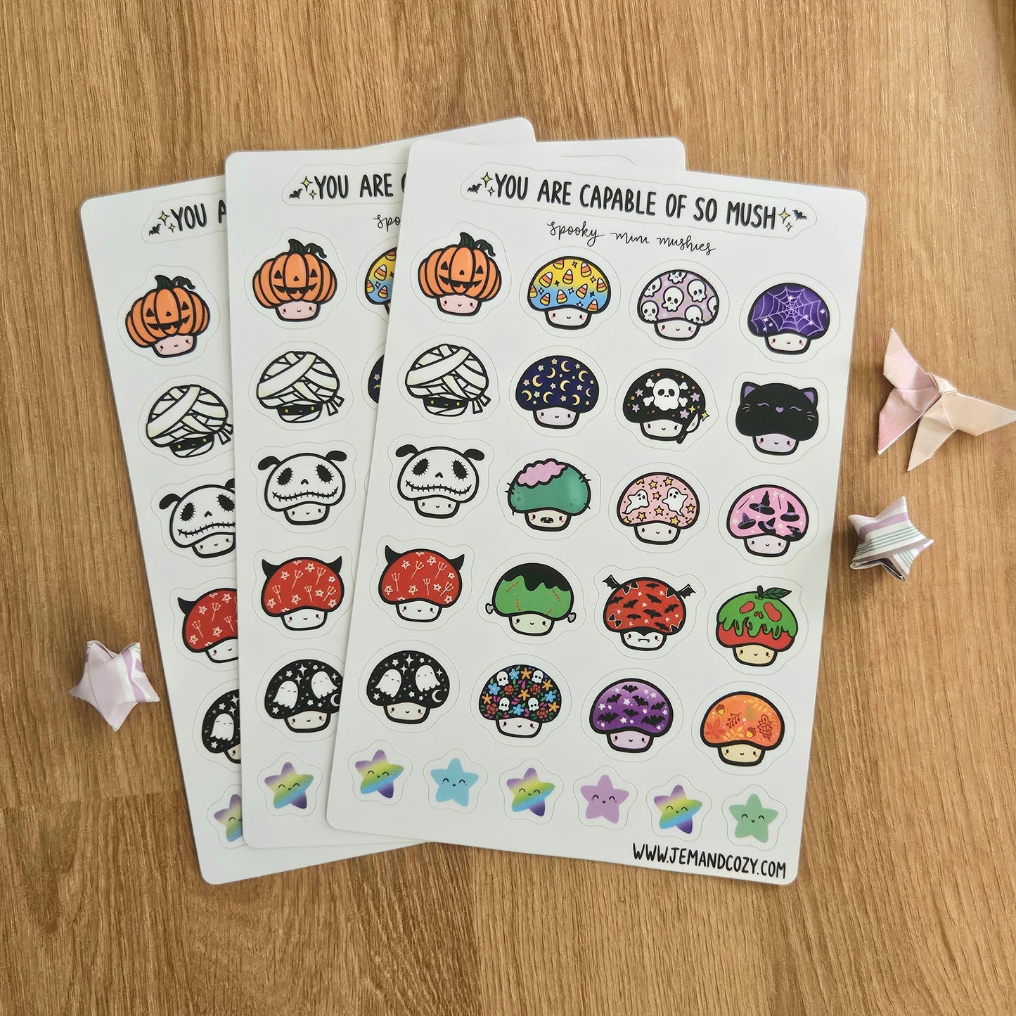 Spooky Mini Mushies Vinyl Sticker Sheet (4x6")