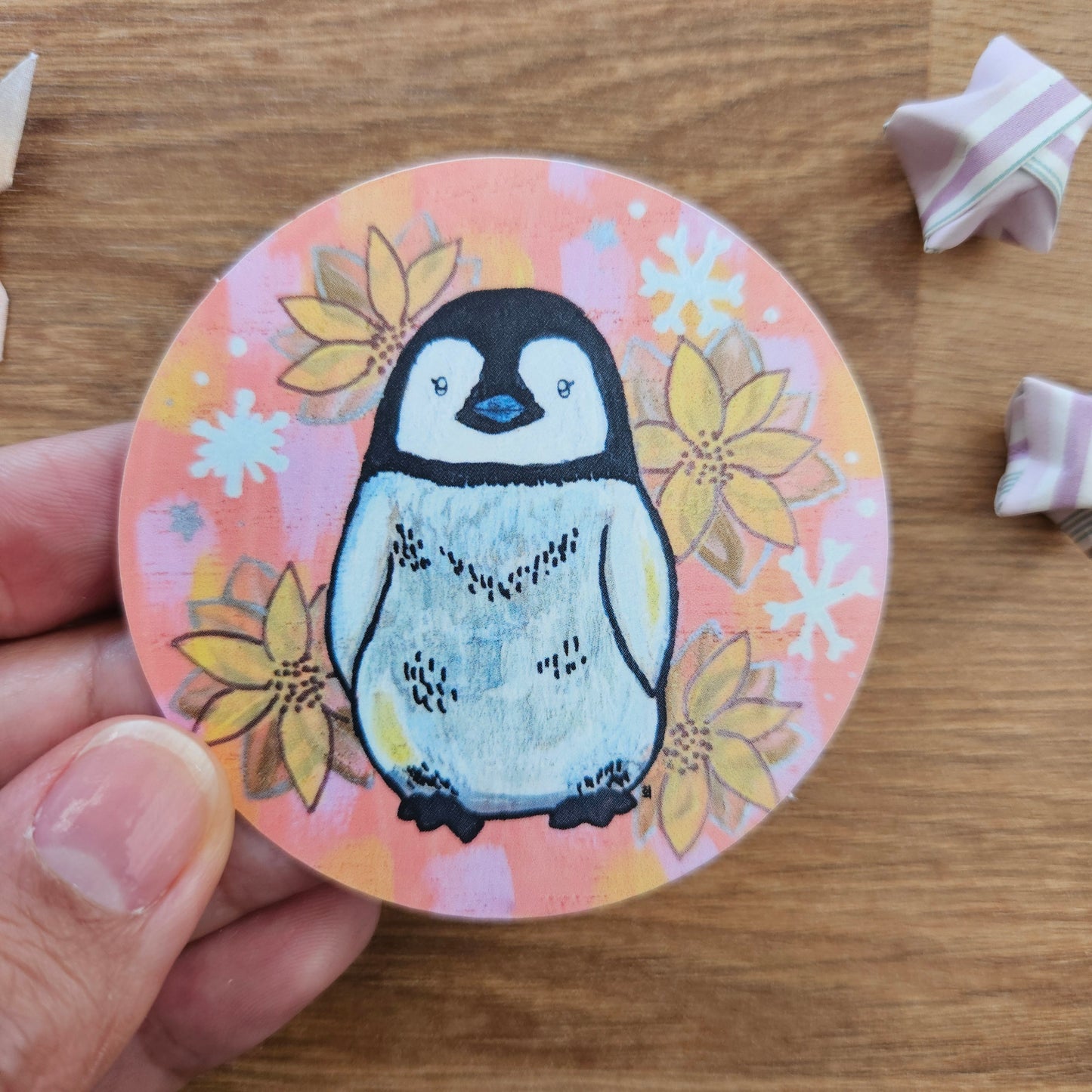 TO BE DISCONTINUED Summer Penguin Vinyl Sticker