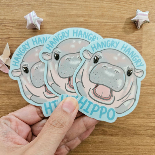 Hangry Hangry Hippo Vinyl Sticker