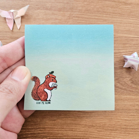 Leaf Me Alone Squirrel Sticky Notes