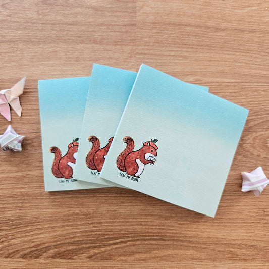 Leaf Me Alone Squirrel Sticky Notes