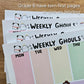 Weekly Ghouls Weekly Planner Pad