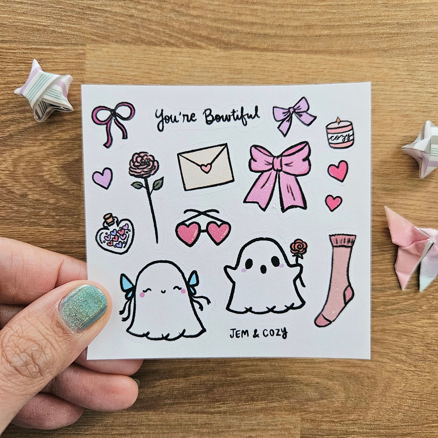 Bowtiful Ghostie Journal Sticker Sheet