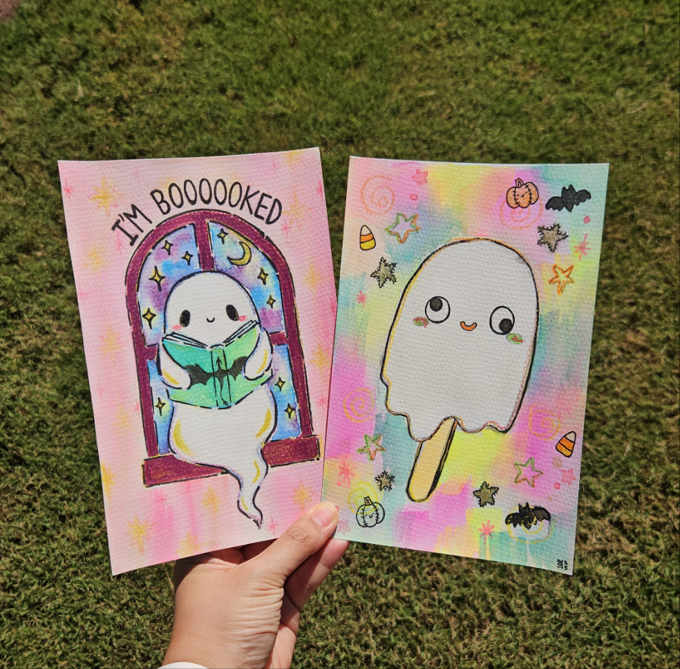 I'm Boooooked Watercolor Original Art