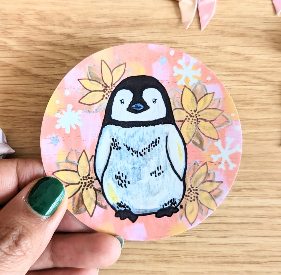 Summer Penguin Vinyl Sticker