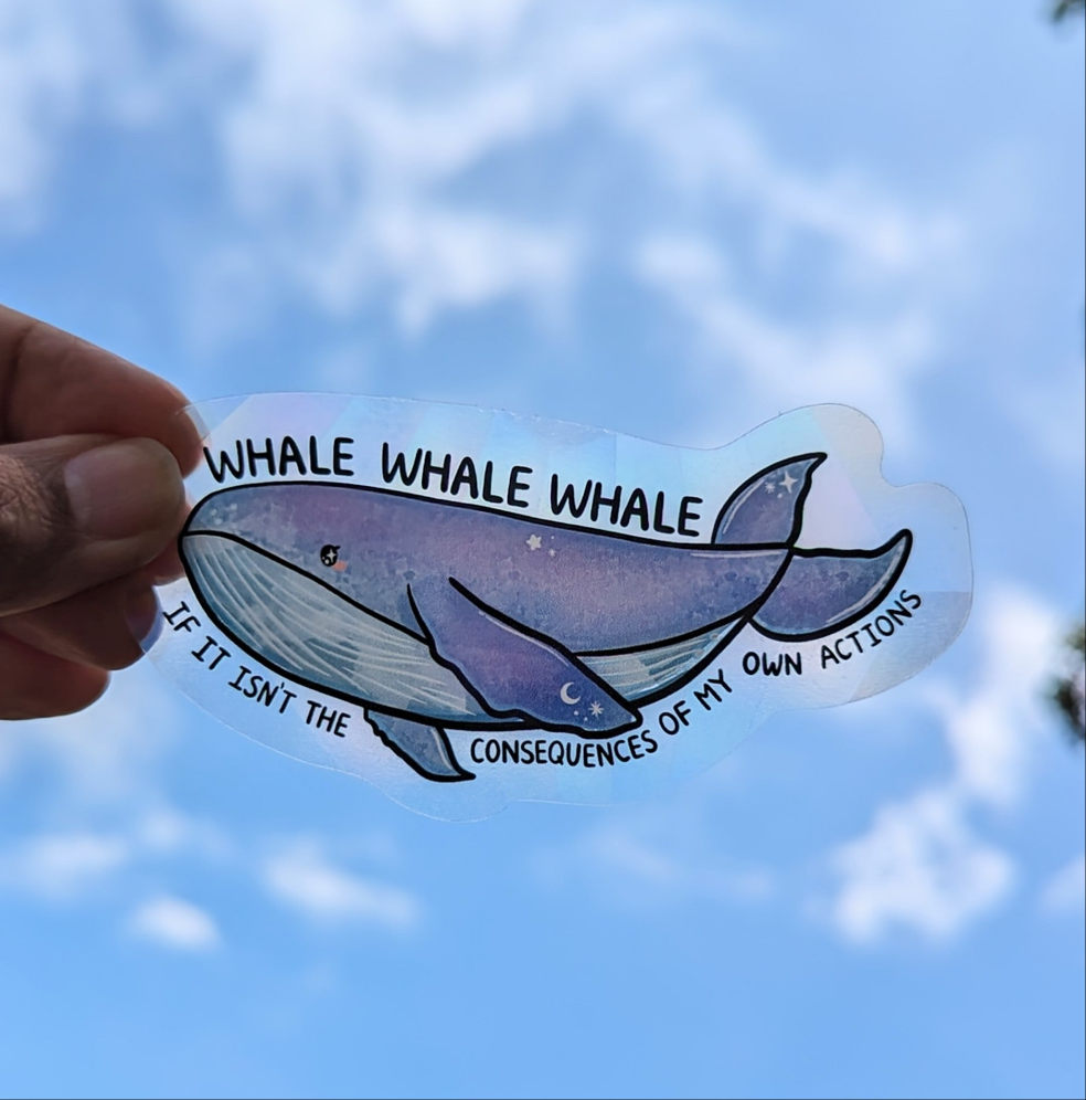 Whale Whale Whale Rainbow Decal Suncatcher