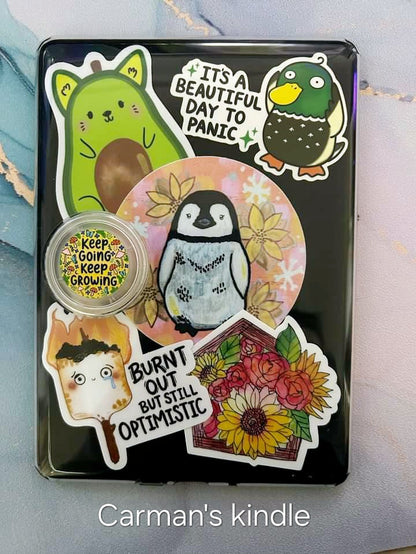 Burnt Out But Still Optimistic Vinyl Sticker