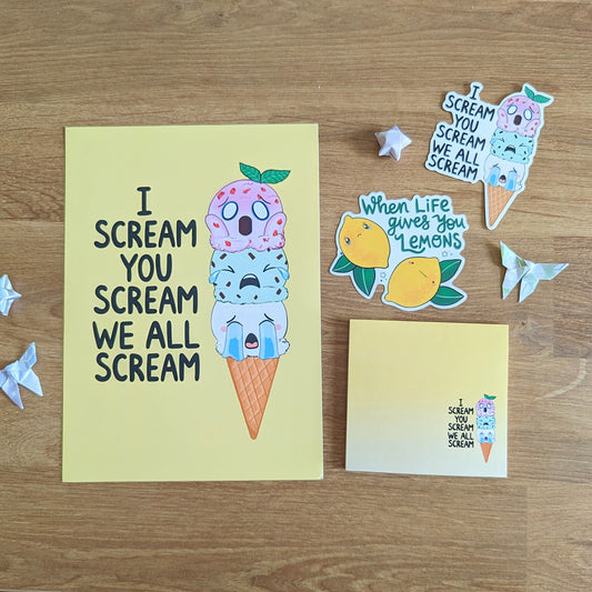 I Scream You Scream We All Scream Vinyl Sticker