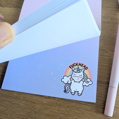 SALE Fuckhead Unicorn Notepad