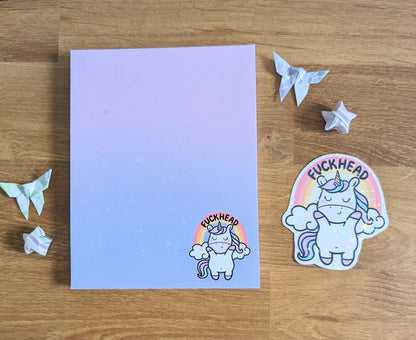 SALE Fuckhead Unicorn Notepad
