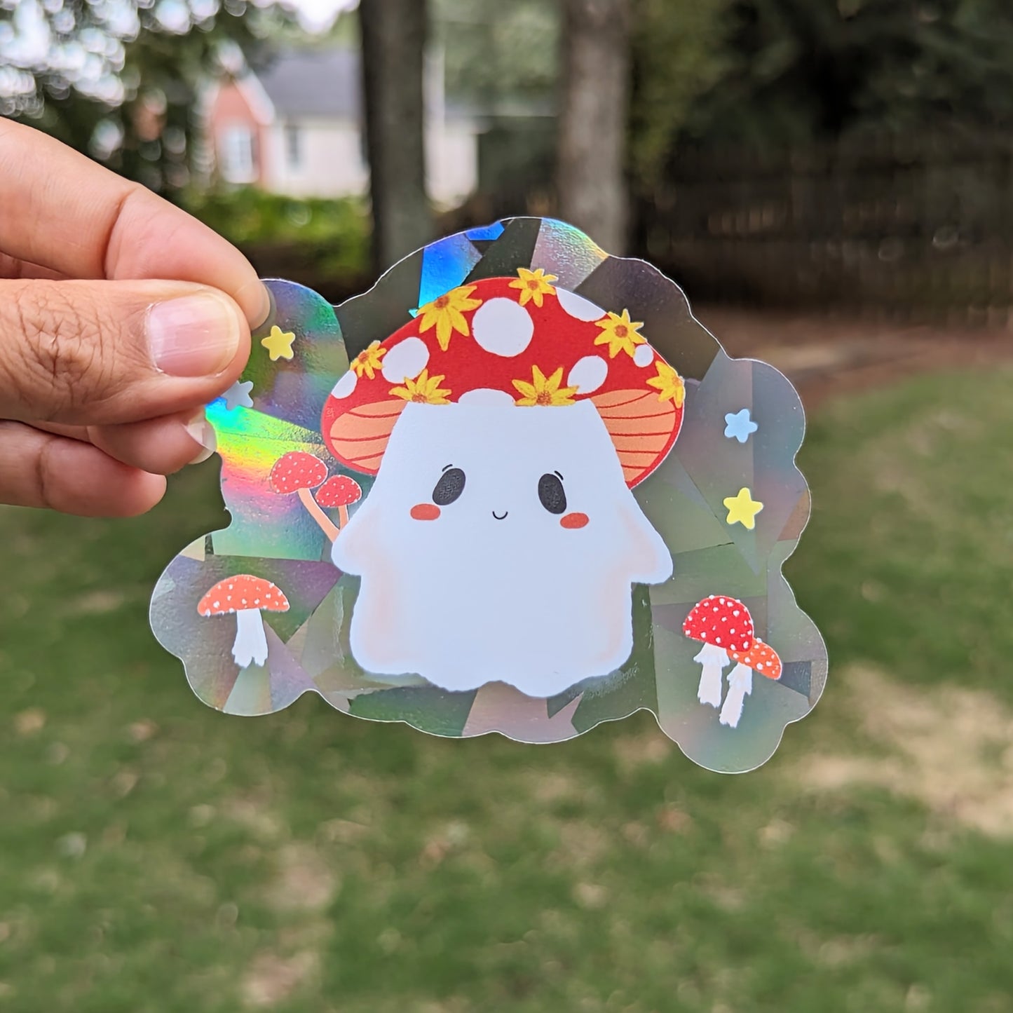 Ghostshroom Rainbow Decal Suncatcher