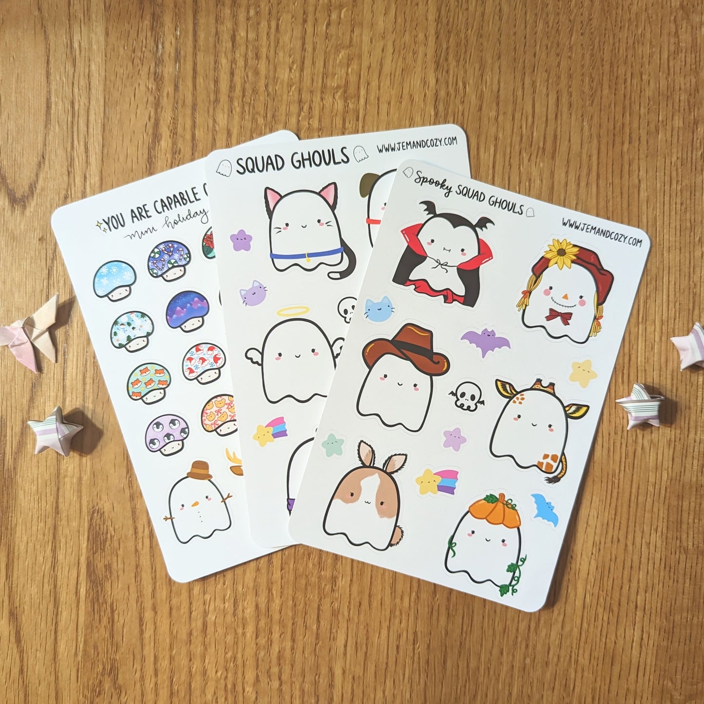 Mini Holiday Mushies Mushroom Sticker Sheet (4x6")