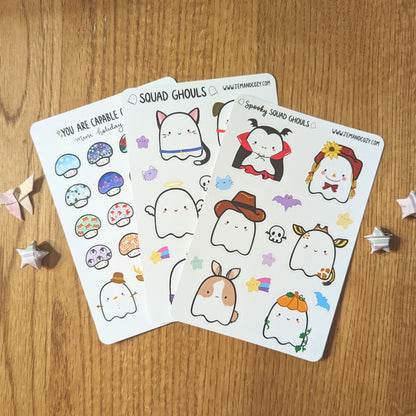 Mini Holiday Mushies Mushroom Sticker Sheet (4x6")