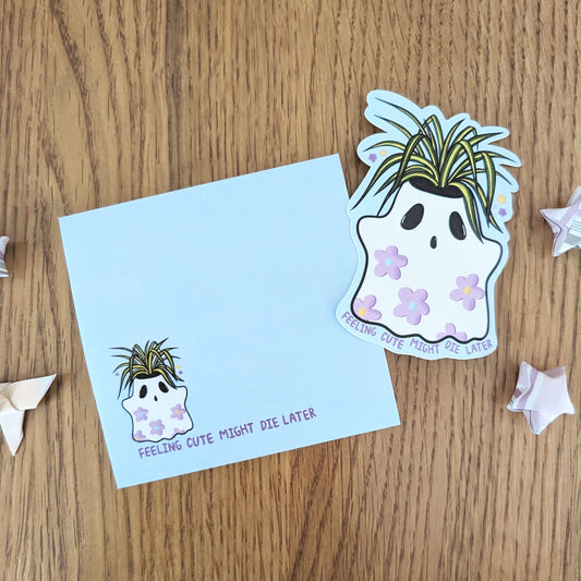 Feeling Cute Might Die Later Spider Plant Vinyl Sticker