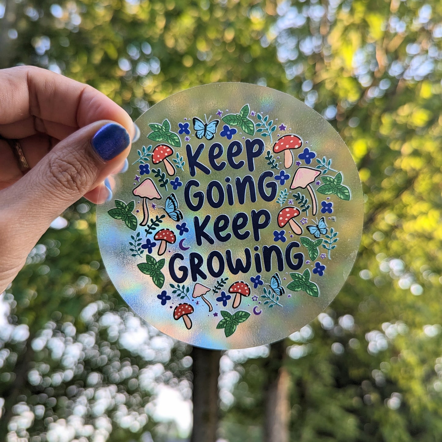 Keep Going Keep Growing Rainbow Decal Suncatcher