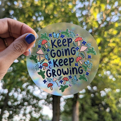Keep Going Keep Growing Rainbow Decal Suncatcher