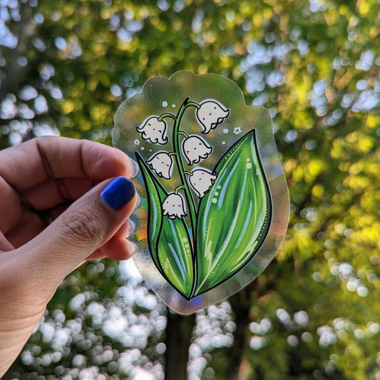 Lily of the Valley Rainbow Decal Suncatcher