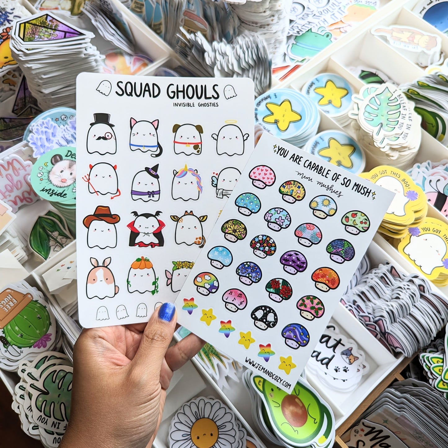 Mini Mushies Mushroom Vinyl Sticker Sheet (4x6")
