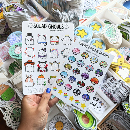 Mini Mushies Mushroom Vinyl Sticker Sheet (4x6")