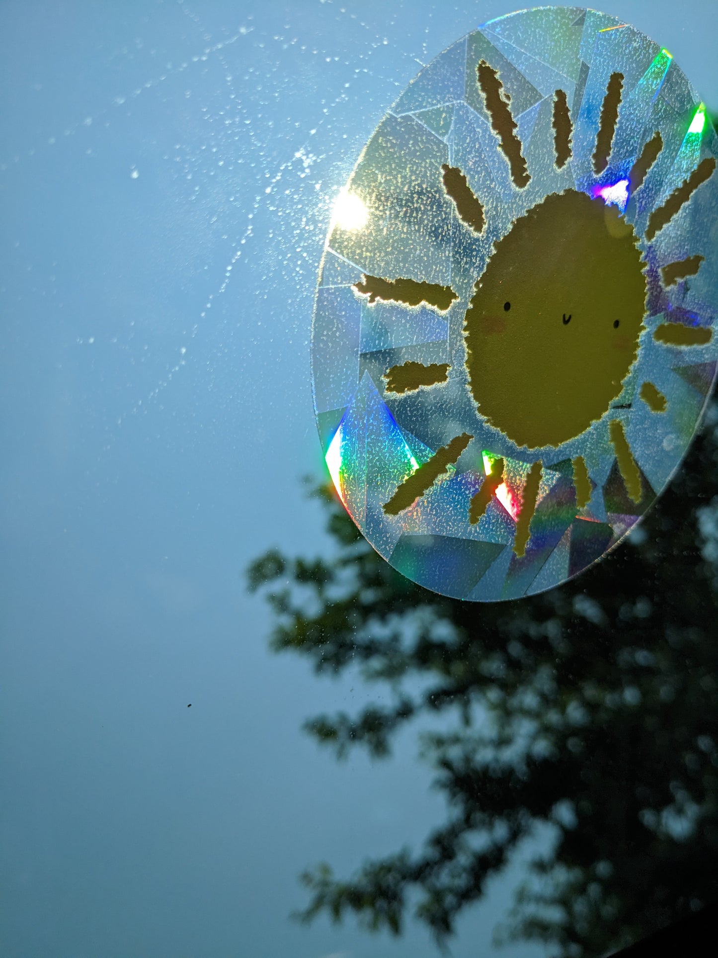 Smiling Sun Rainbow Decal Suncatcher