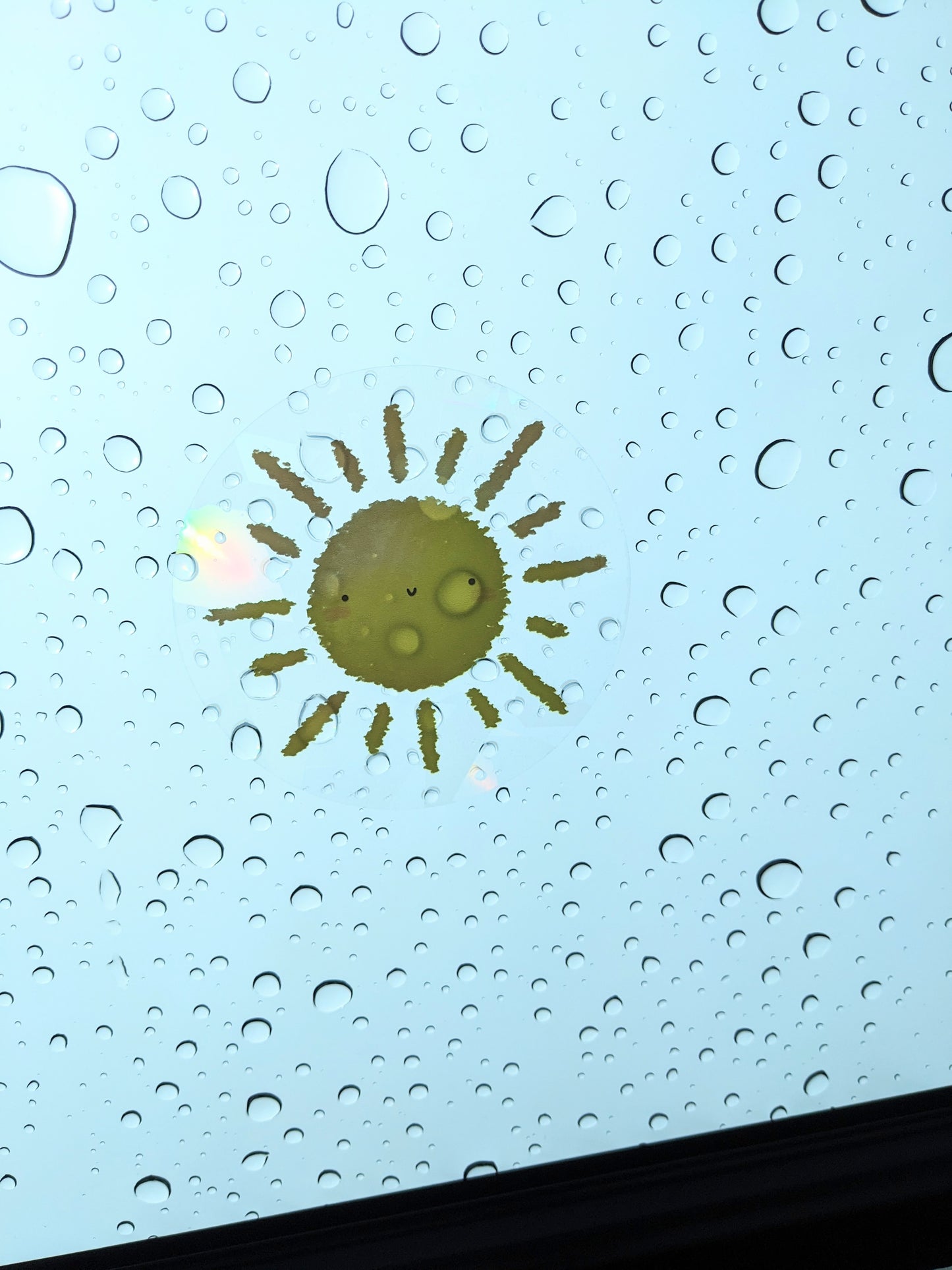 Smiling Sun Rainbow Decal Suncatcher