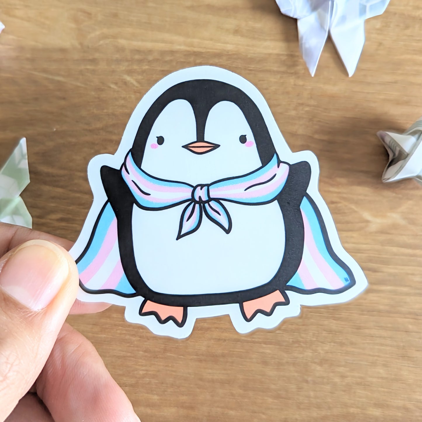 Pride Penguin Trans Flag Sticker