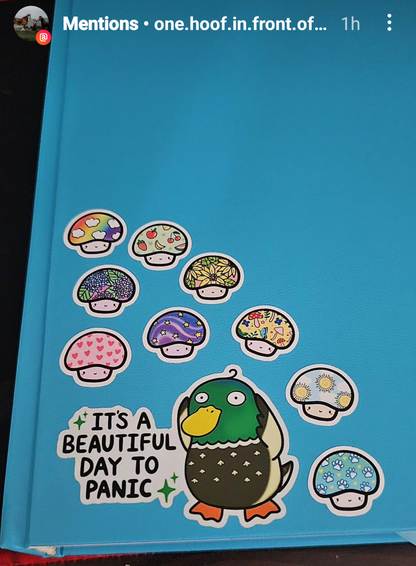 Its a Beautiful Day to Panic Duck Vinyl Sticker