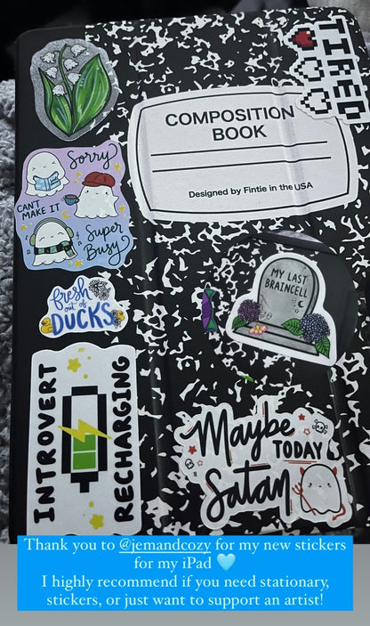 Sorry Can't Make It Super Busy Vinyl Sticker