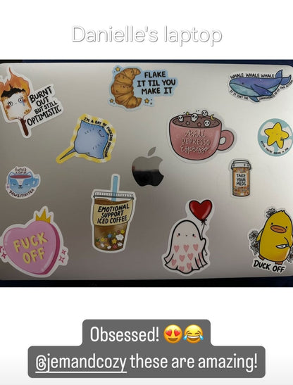 Emotional Support Iced Coffee Vinyl Sticker