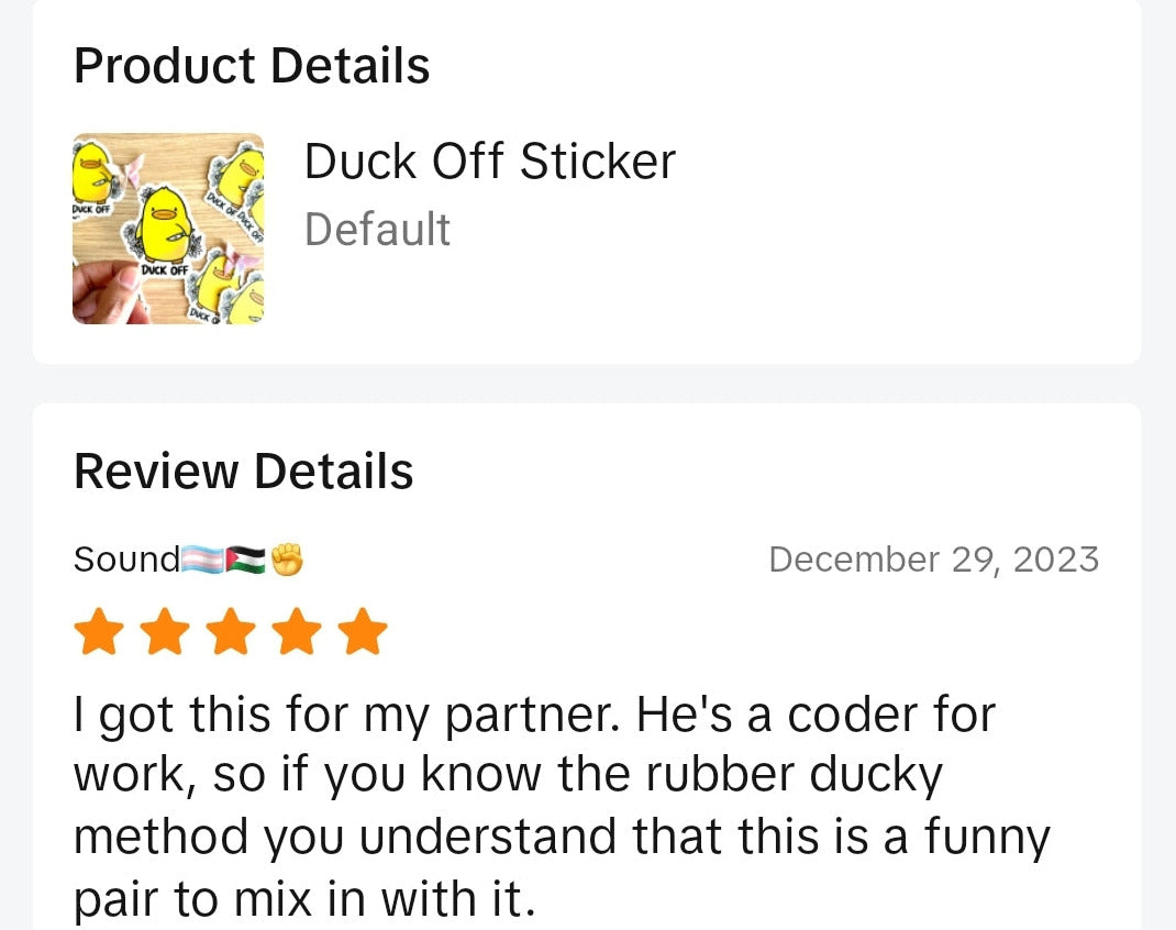 Duck Off Vinyl Sticker