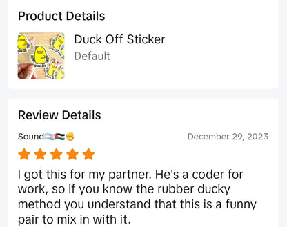 Duck Off Vinyl Sticker