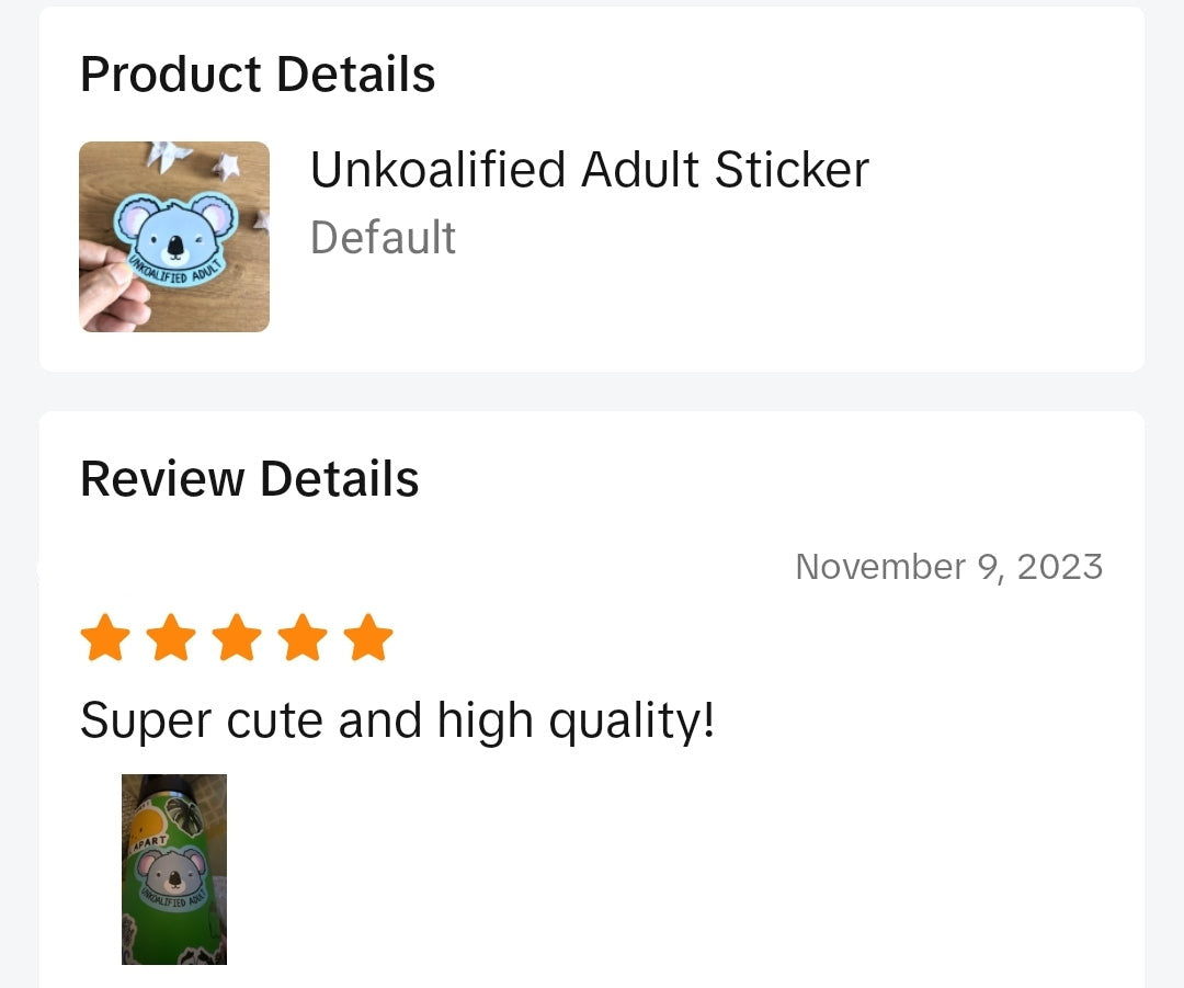 Unkoalified Adult Vinyl Sticker