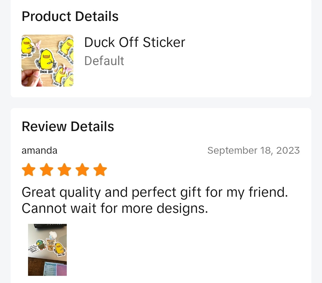 Duck Off Vinyl Sticker