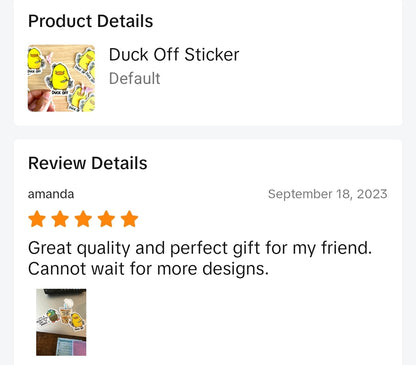 Duck Off Vinyl Sticker