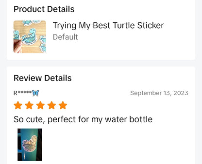 Trying My Best Turtle Vinyl Sticker
