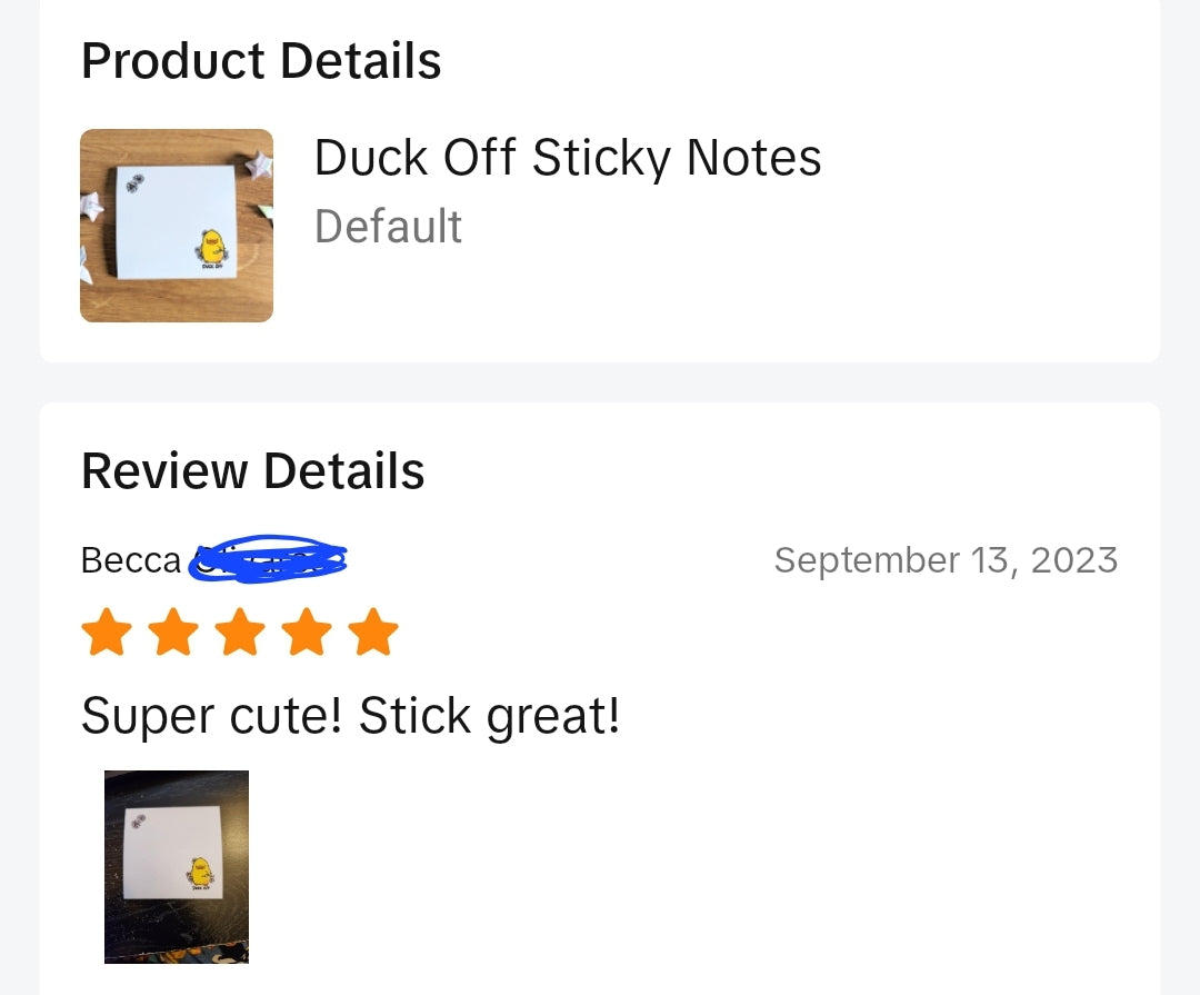 Duck Off Sticky Notes