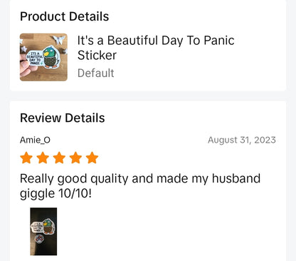 Its a Beautiful Day to Panic Duck Vinyl Sticker