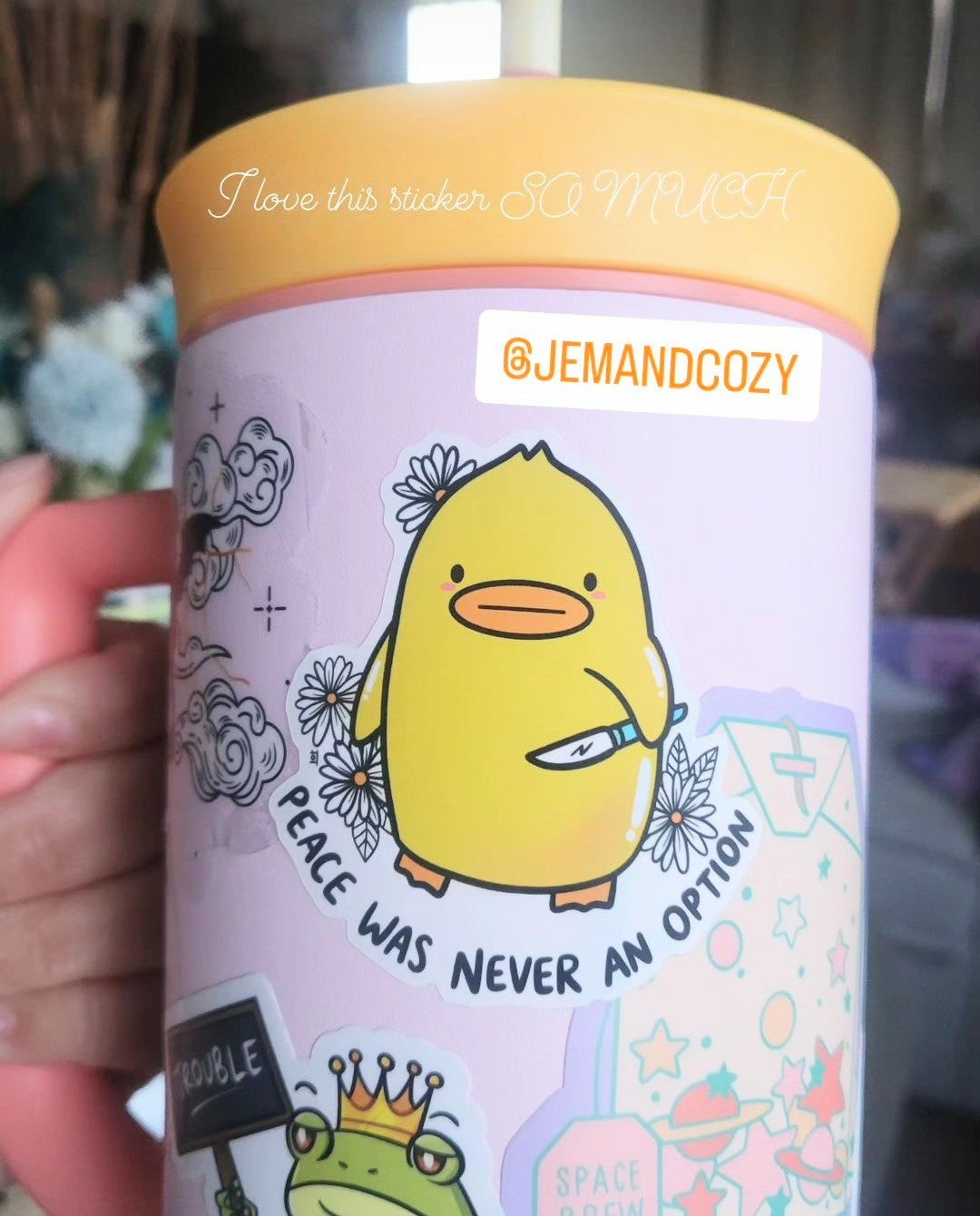 Peace Was Never An Option Duck Vinyl Sticker