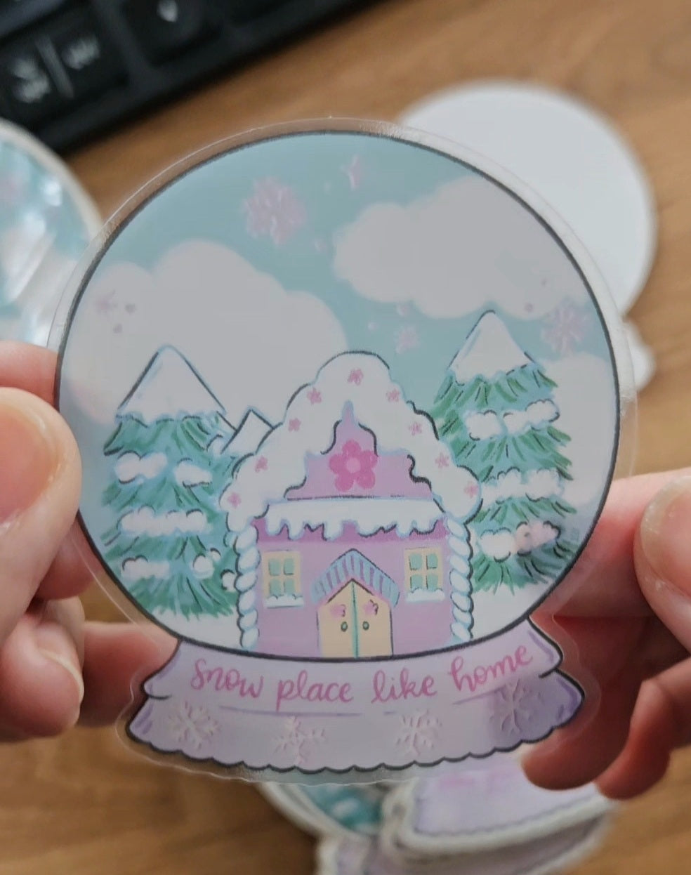 Snow Place Like Home Snow Globe Vinyl Sticker