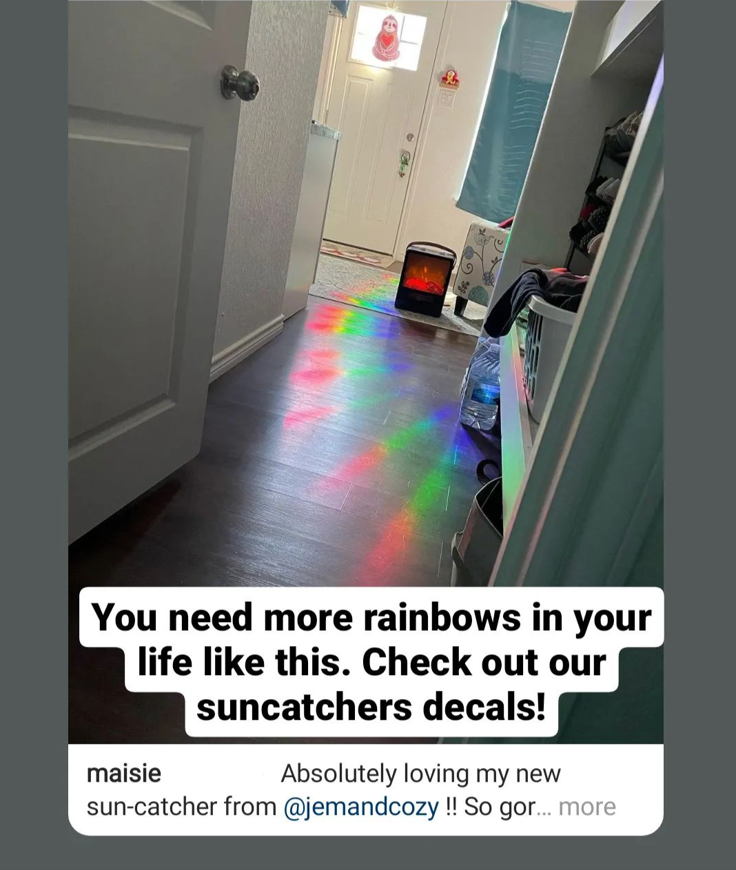 Shroom Crystal Power Suncatcher Rainbow Decal