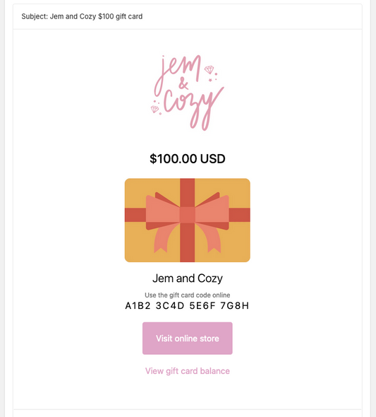 Jem and Cozy Gift Card (Digital)